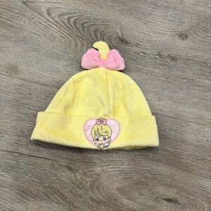 Precious Moments Yellow Beanie with Pink Bow